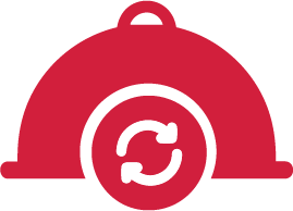 Icon representing foodservice automation and optimized meal delivery processes, powered by CalcMenu.