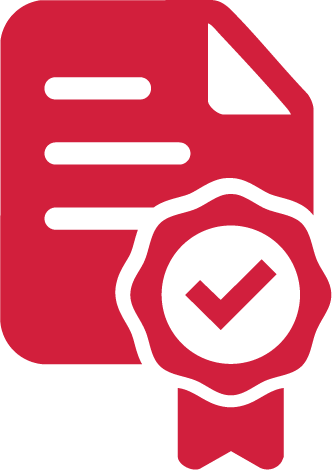 Icon representing certified digital documentation or approved standard compliance.
